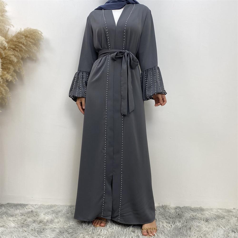 
                      
                        Pearls Luxe Nida Open Abaya
                      
                    