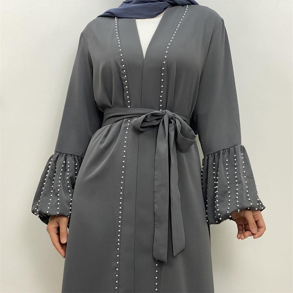 
                      
                        Pearls Luxe Nida Open Abaya
                      
                    