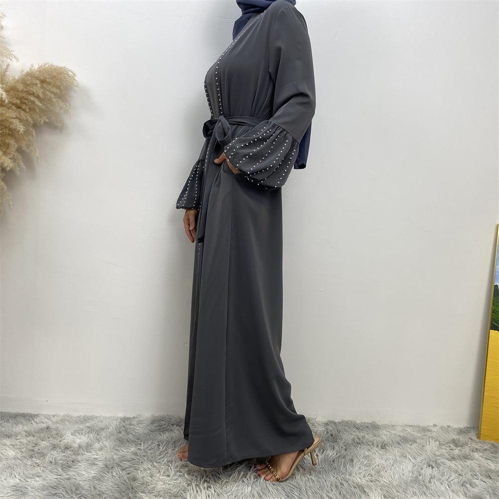 
                      
                        Pearls Luxe Nida Open Abaya
                      
                    