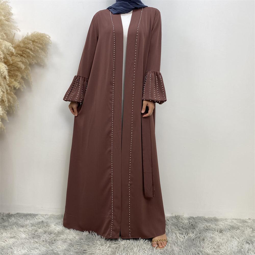 
                      
                        Pearls Luxe Nida Open Abaya
                      
                    