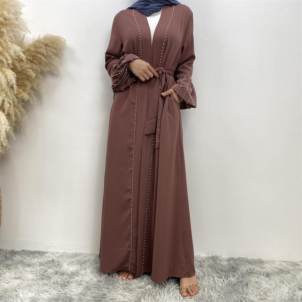 
                      
                        Pearls Luxe Nida Open Abaya
                      
                    