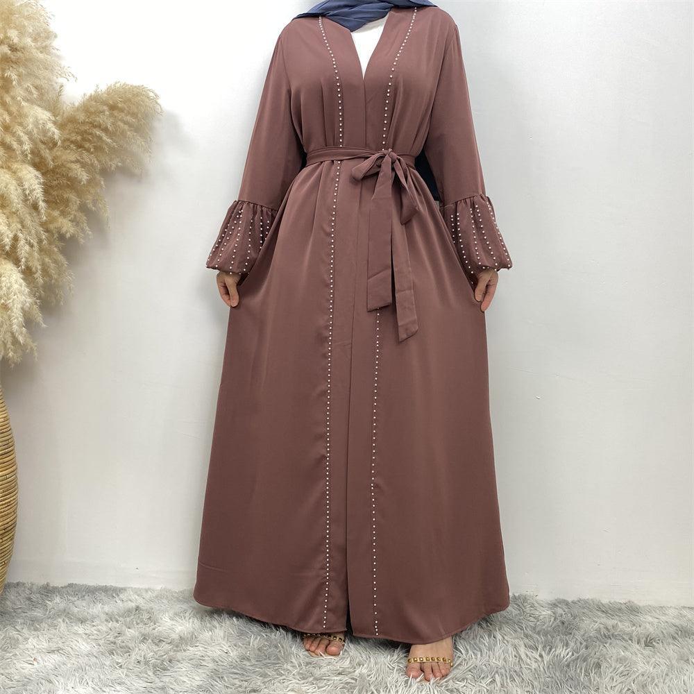 
                      
                        Pearls Luxe Nida Open Abaya
                      
                    