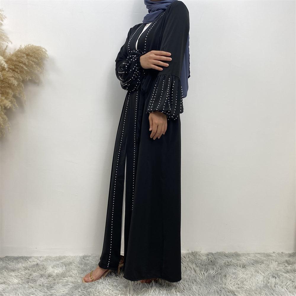 
                      
                        Pearls Luxe Nida Open Abaya
                      
                    