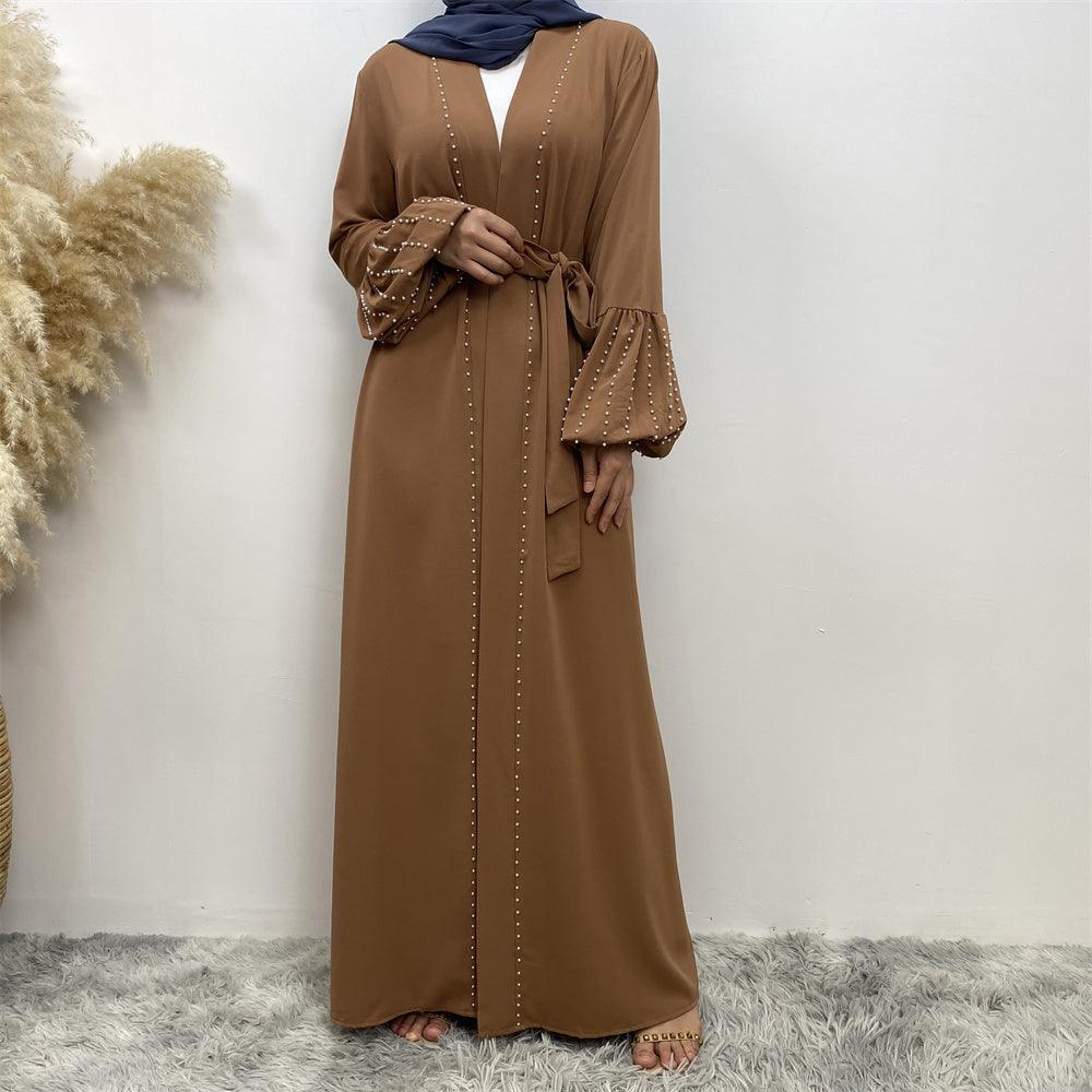 
                      
                        Pearls Luxe Nida Open Abaya
                      
                    