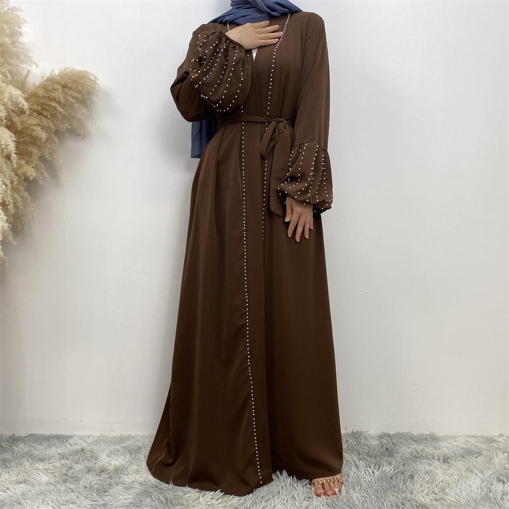 
                      
                        Pearls Luxe Nida Open Abaya
                      
                    