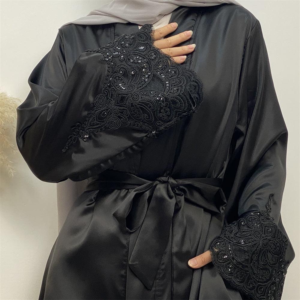 
                      
                        Open Lace Satin Kimono
                      
                    