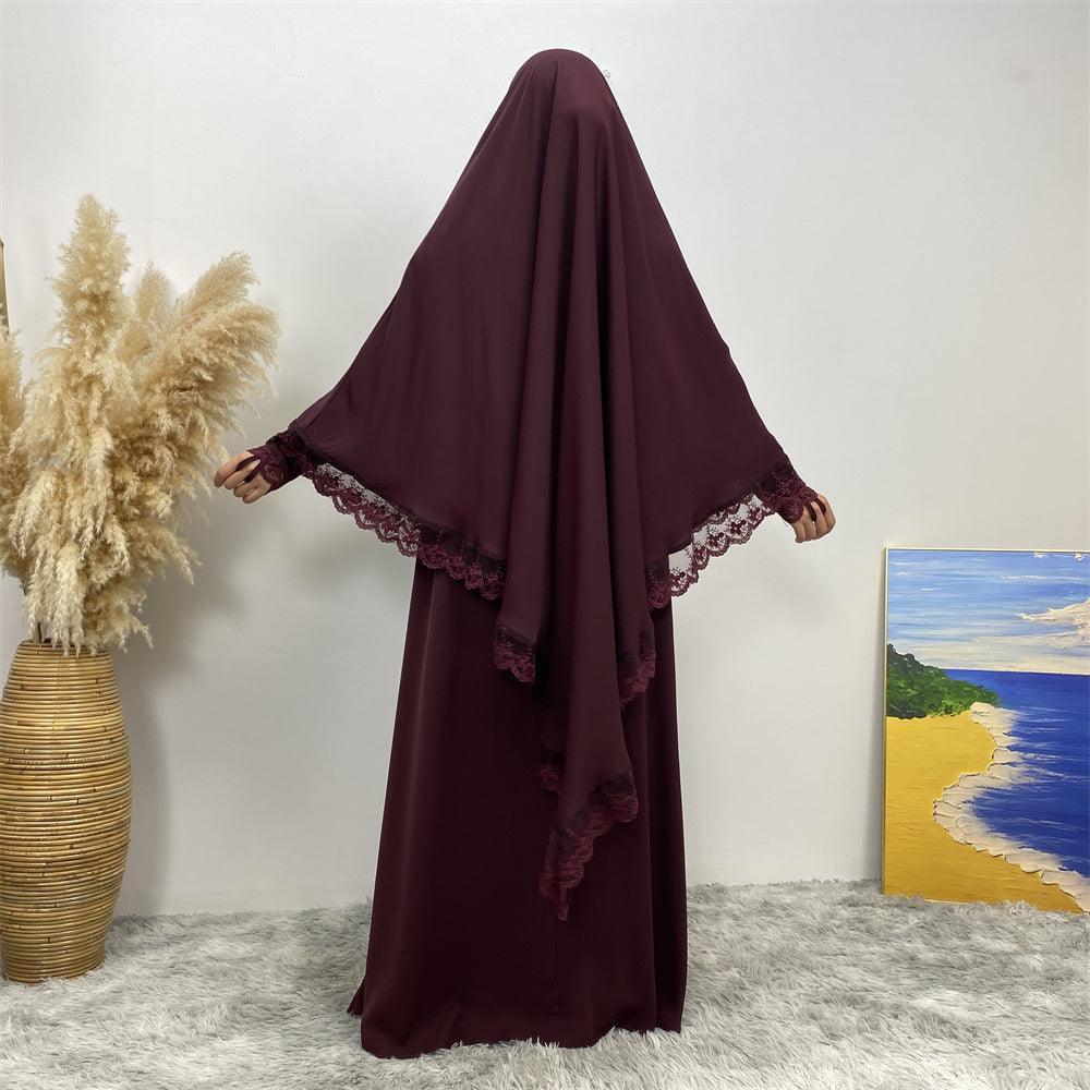 
                      
                        Lace Khimar & Abaya - Set
                      
                    