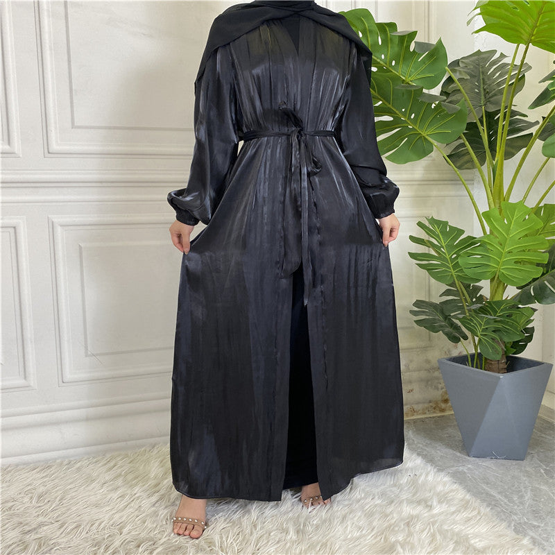 Shiny Silk Open Abaya