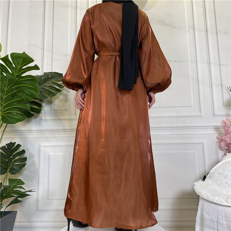 
                      
                        Shiny Silk Open Abaya
                      
                    