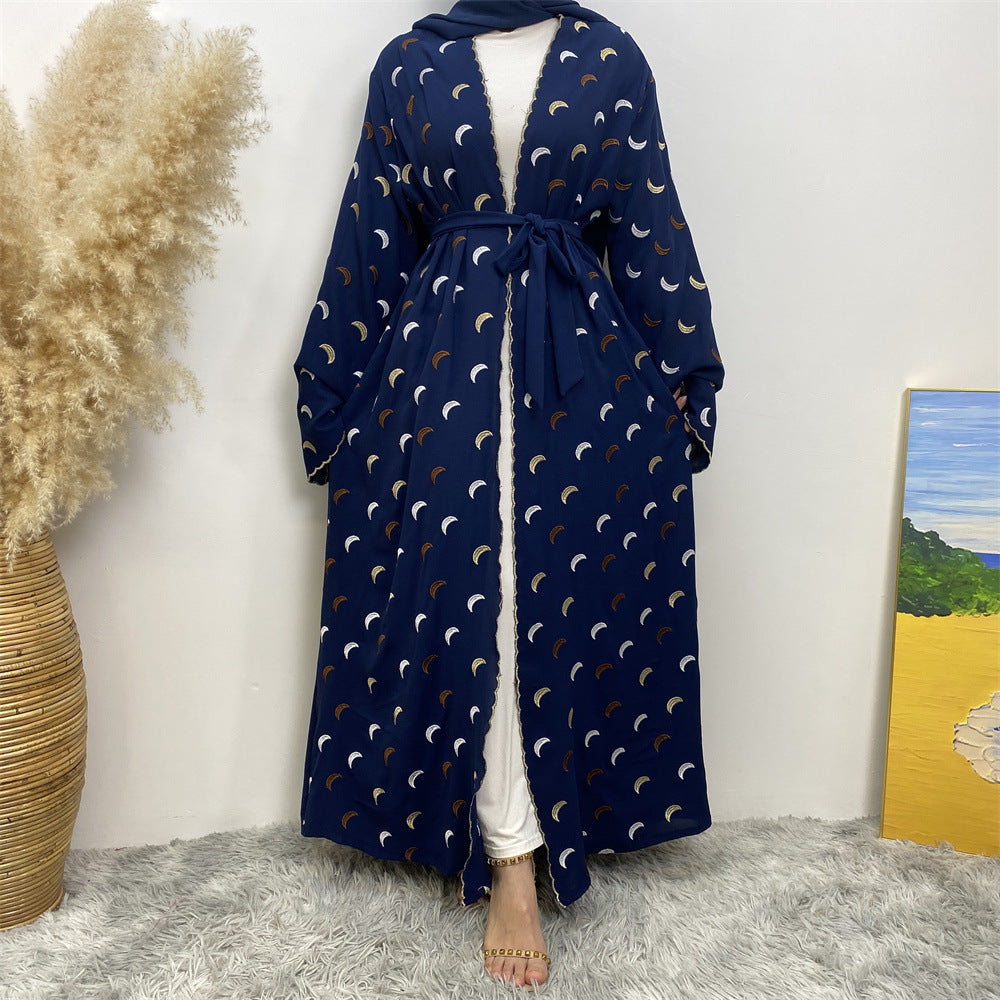 
                      
                        Embroidered Moons Open Abaya
                      
                    