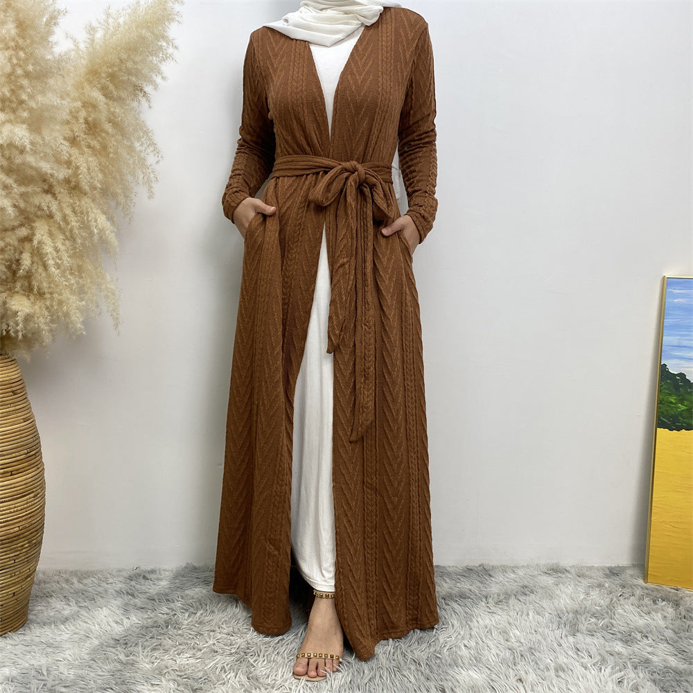 
                      
                        Sakina Knitt Open Abaya
                      
                    