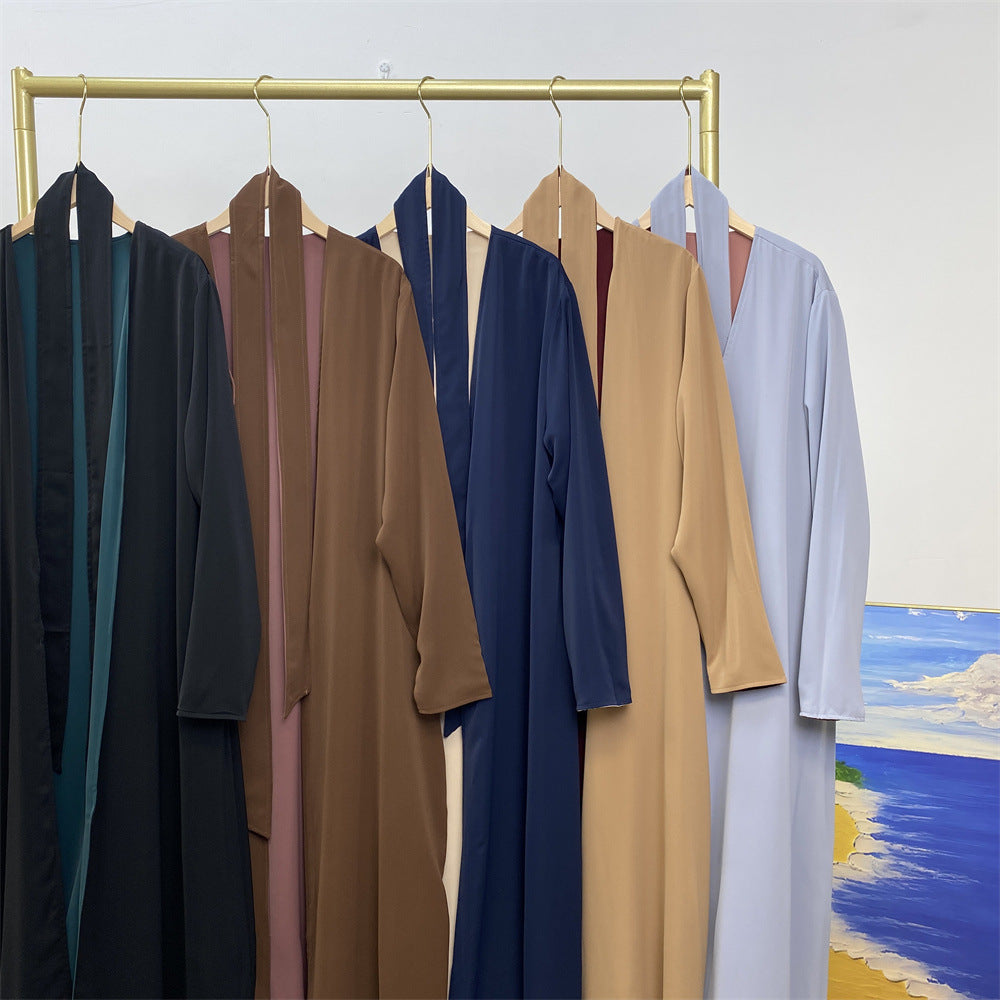 
                      
                        Reversible Color Open Abaya
                      
                    