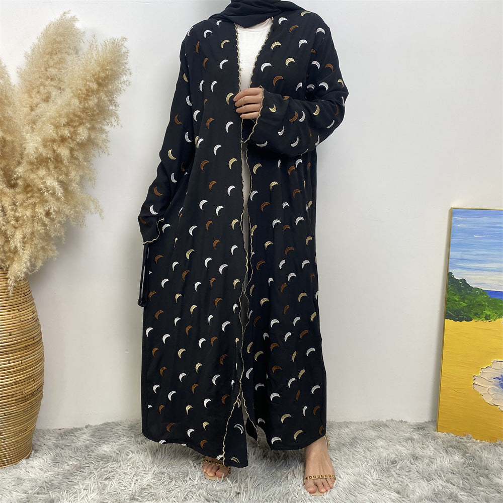 
                      
                        Embroidered Moons Open Abaya
                      
                    