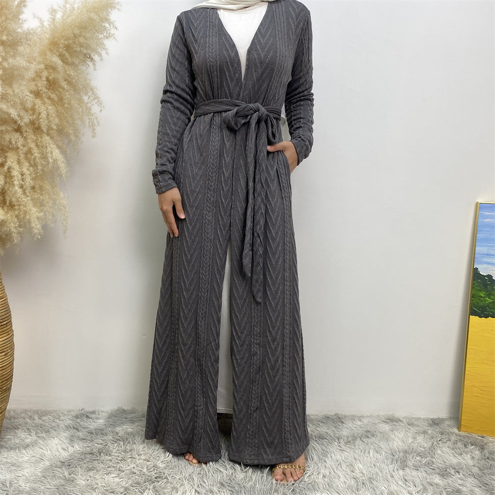 
                      
                        Sakina Knitt Open Abaya
                      
                    