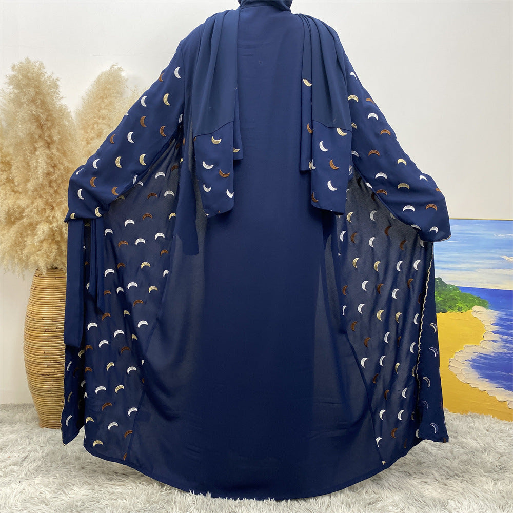 
                      
                        Embroidered Moons Open Abaya
                      
                    