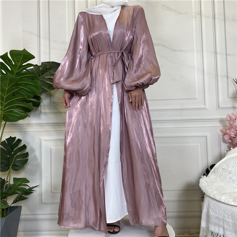 
                      
                        Shiny Silk Open Abaya
                      
                    