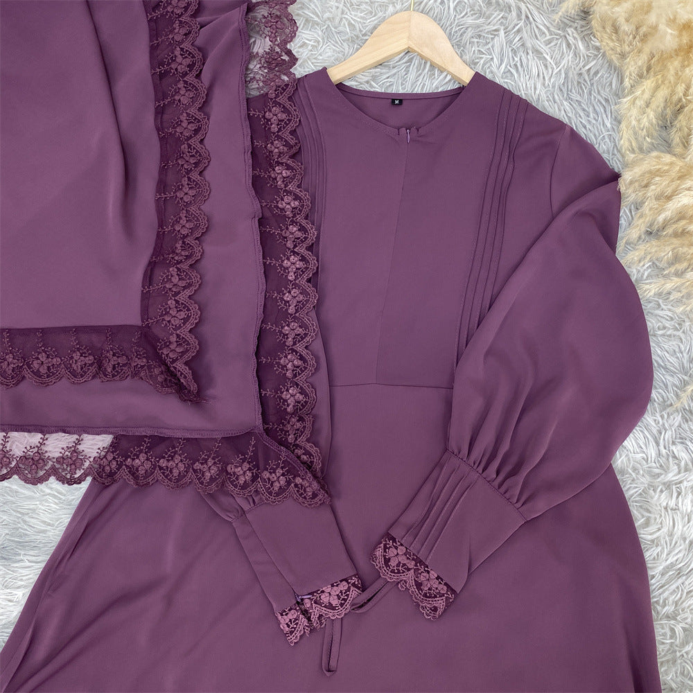 
                      
                        Lace Khimar & Abaya - Set
                      
                    