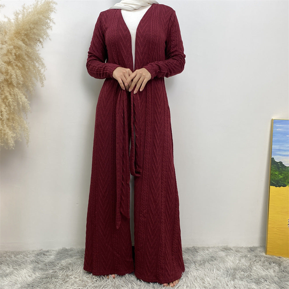 
                      
                        Sakina Knitt Open Abaya
                      
                    