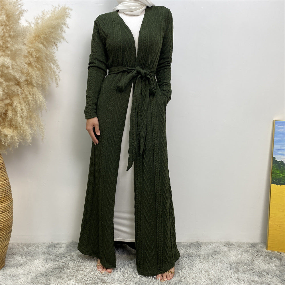 
                      
                        Sakina Knitt Open Abaya
                      
                    