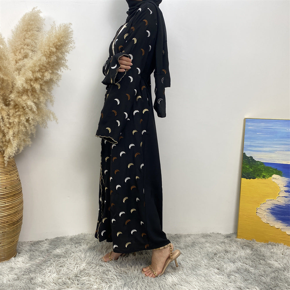 
                      
                        Embroidered Moons Open Abaya
                      
                    