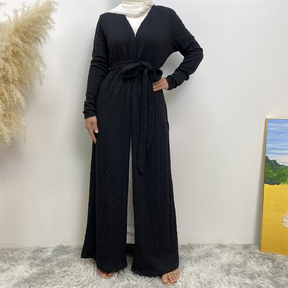 
                      
                        Sakina Knitt Open Abaya
                      
                    