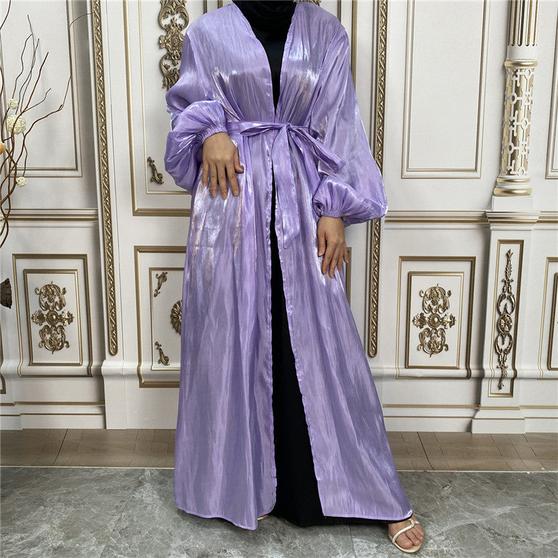 
                      
                        Shiny Silk Open Abaya
                      
                    