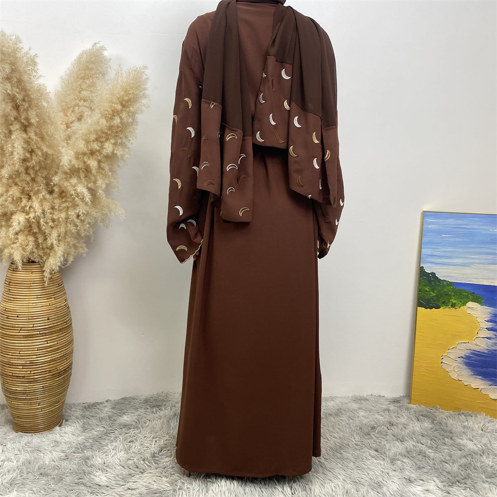 
                      
                        Embroidered Moons Open Abaya
                      
                    