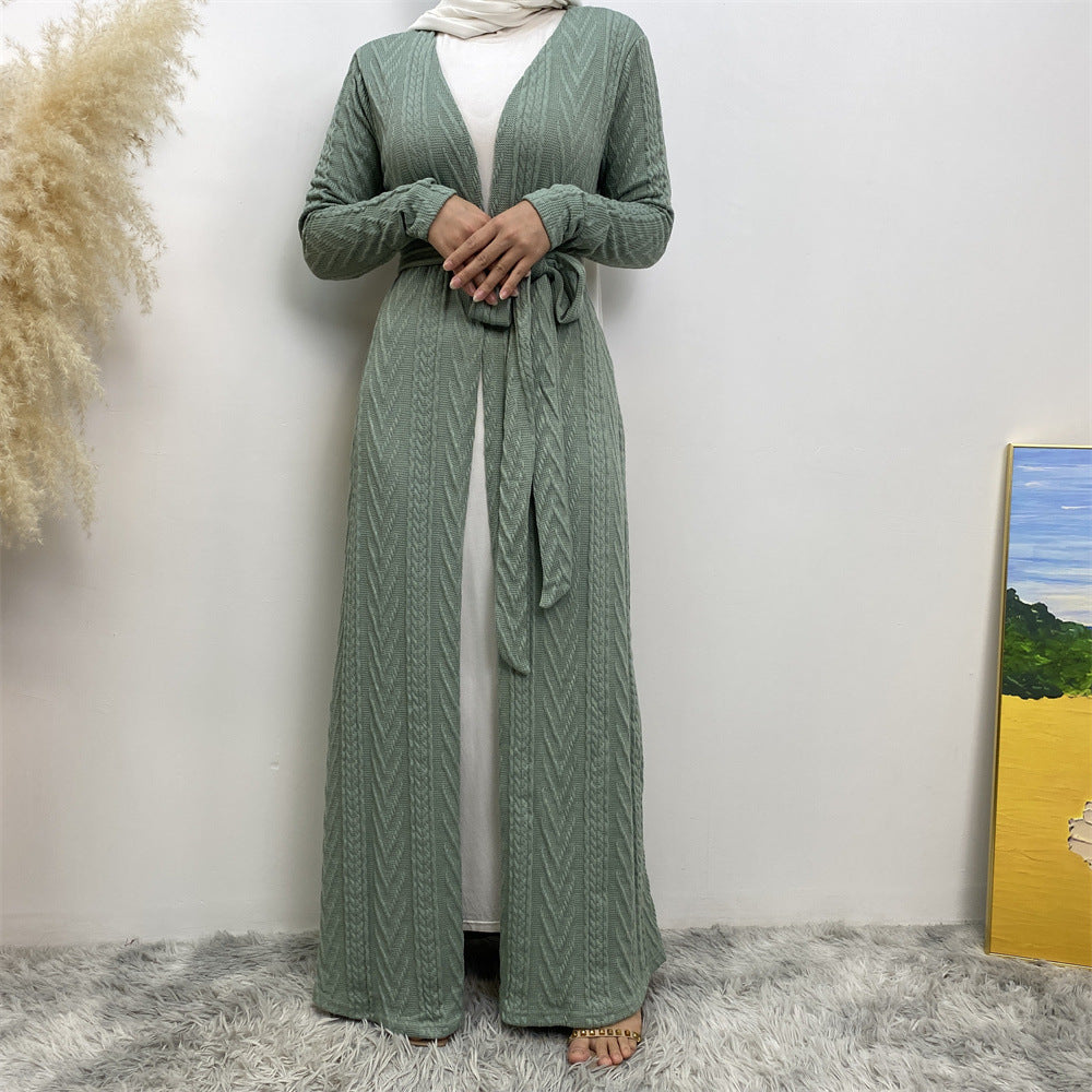 
                      
                        Sakina Knitt Open Abaya
                      
                    