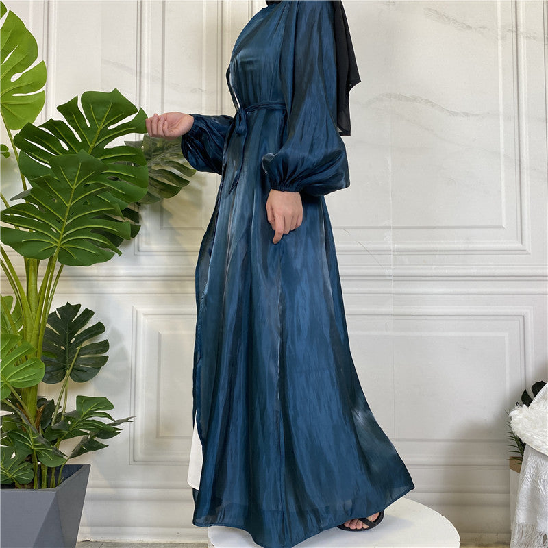 
                      
                        Shiny Silk Open Abaya
                      
                    