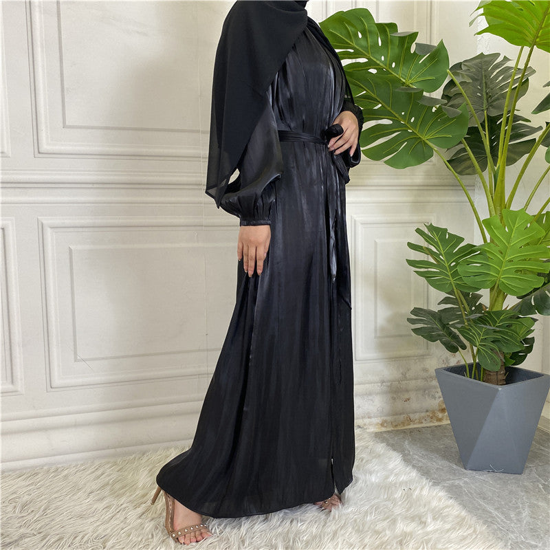 
                      
                        Shiny Silk Open Abaya
                      
                    