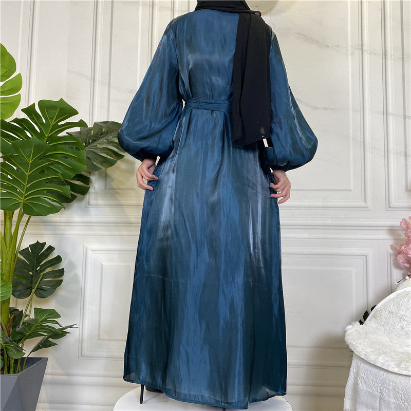 
                      
                        Shiny Silk Open Abaya
                      
                    