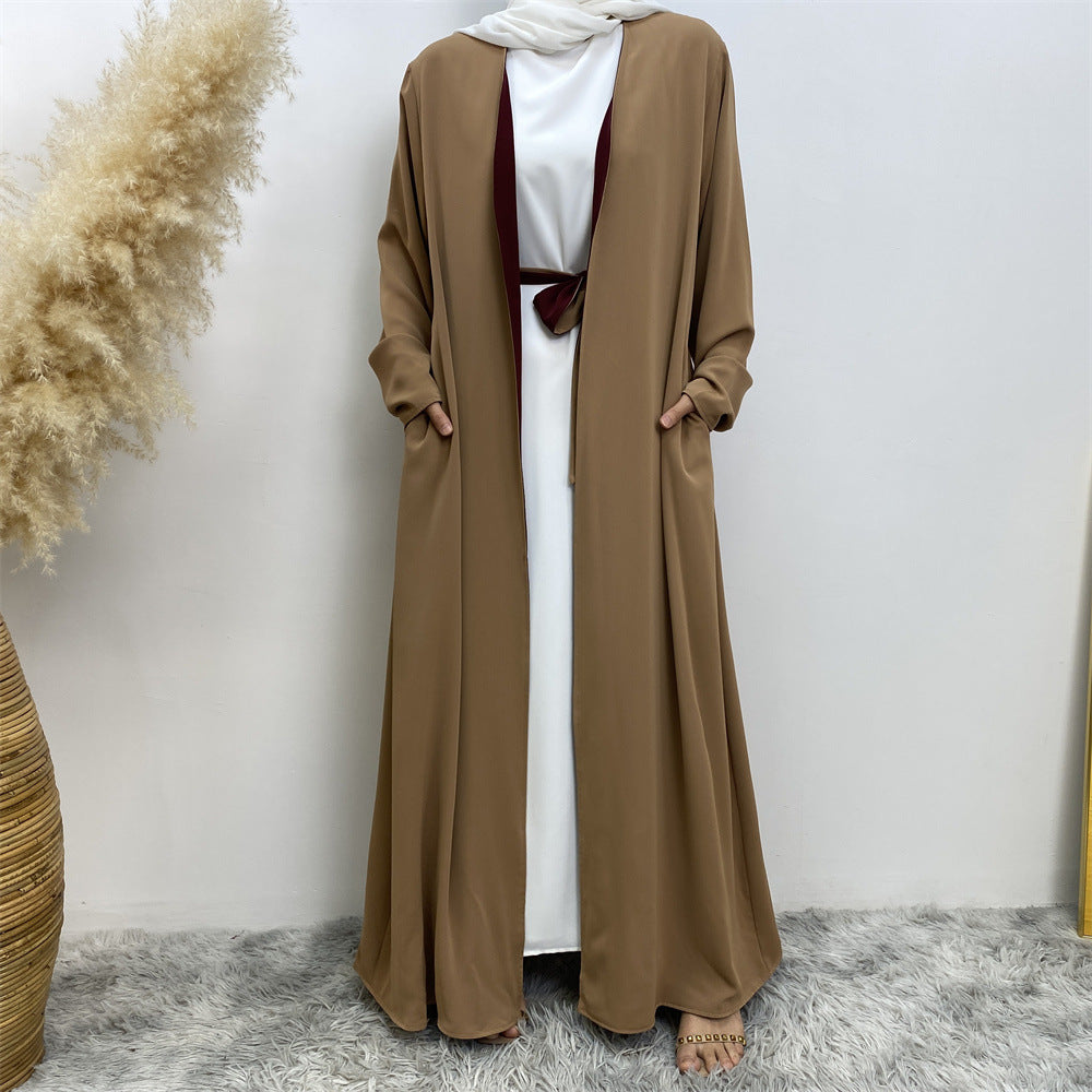 
                      
                        Reversible Color Open Abaya
                      
                    