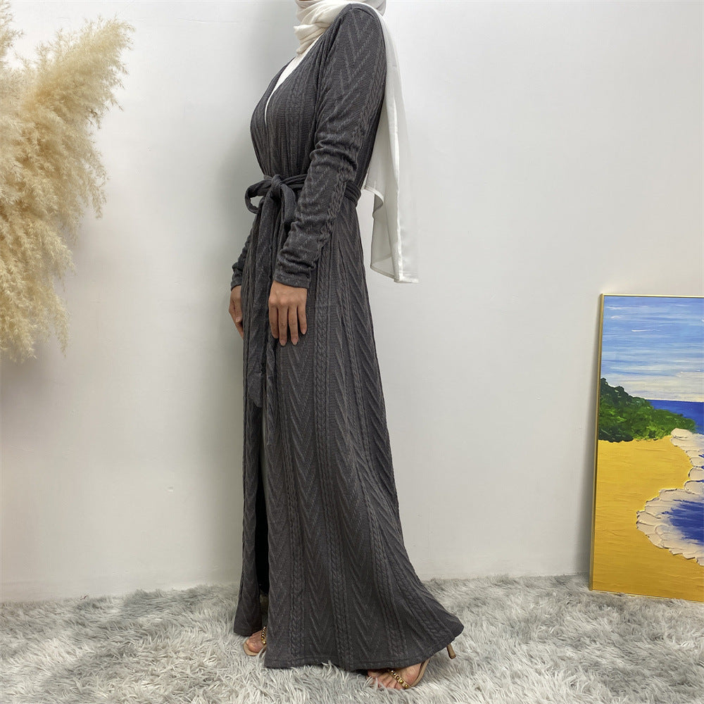 
                      
                        Sakina Knitt Open Abaya
                      
                    