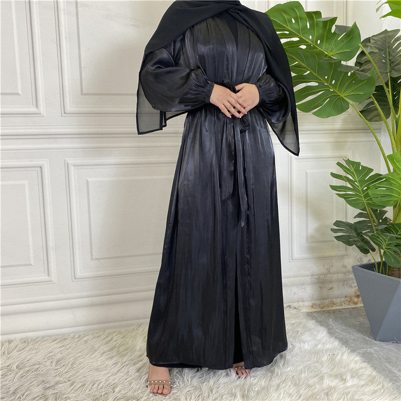 
                      
                        Shiny Silk Open Abaya
                      
                    