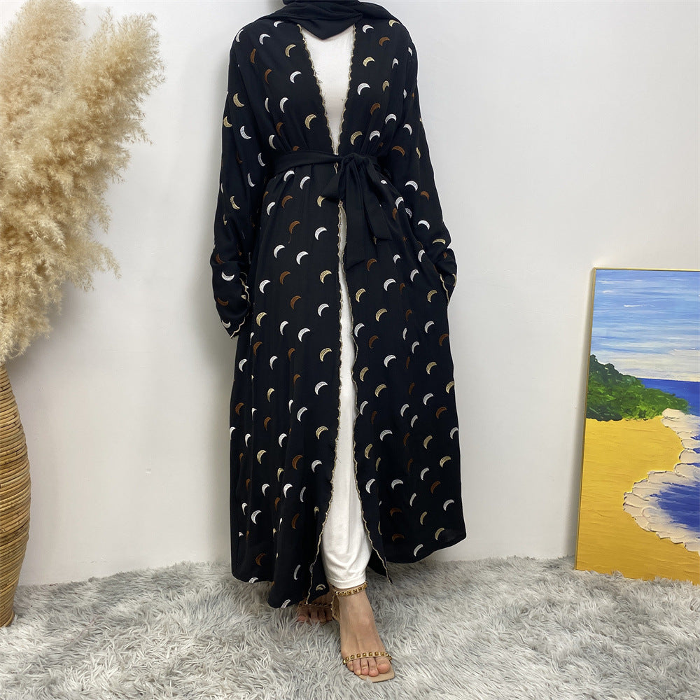 
                      
                        Embroidered Moons Open Abaya
                      
                    