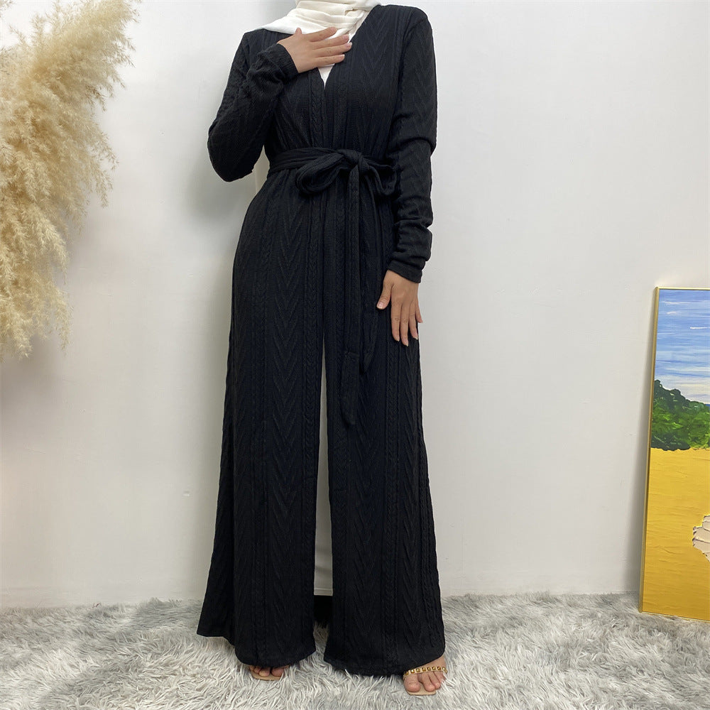 
                      
                        Sakina Knitt Open Abaya
                      
                    