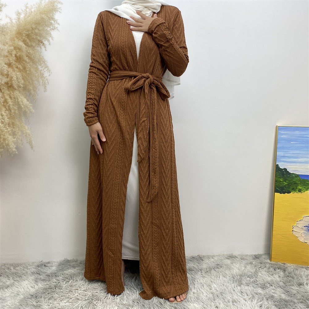 
                      
                        Sakina Knitt Open Abaya
                      
                    