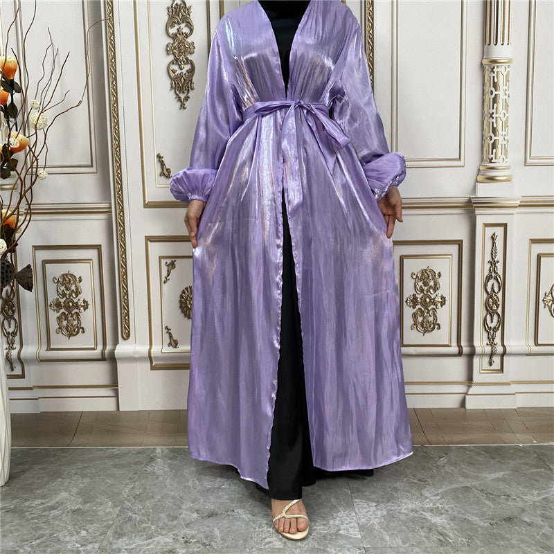 
                      
                        Shiny Silk Open Abaya
                      
                    