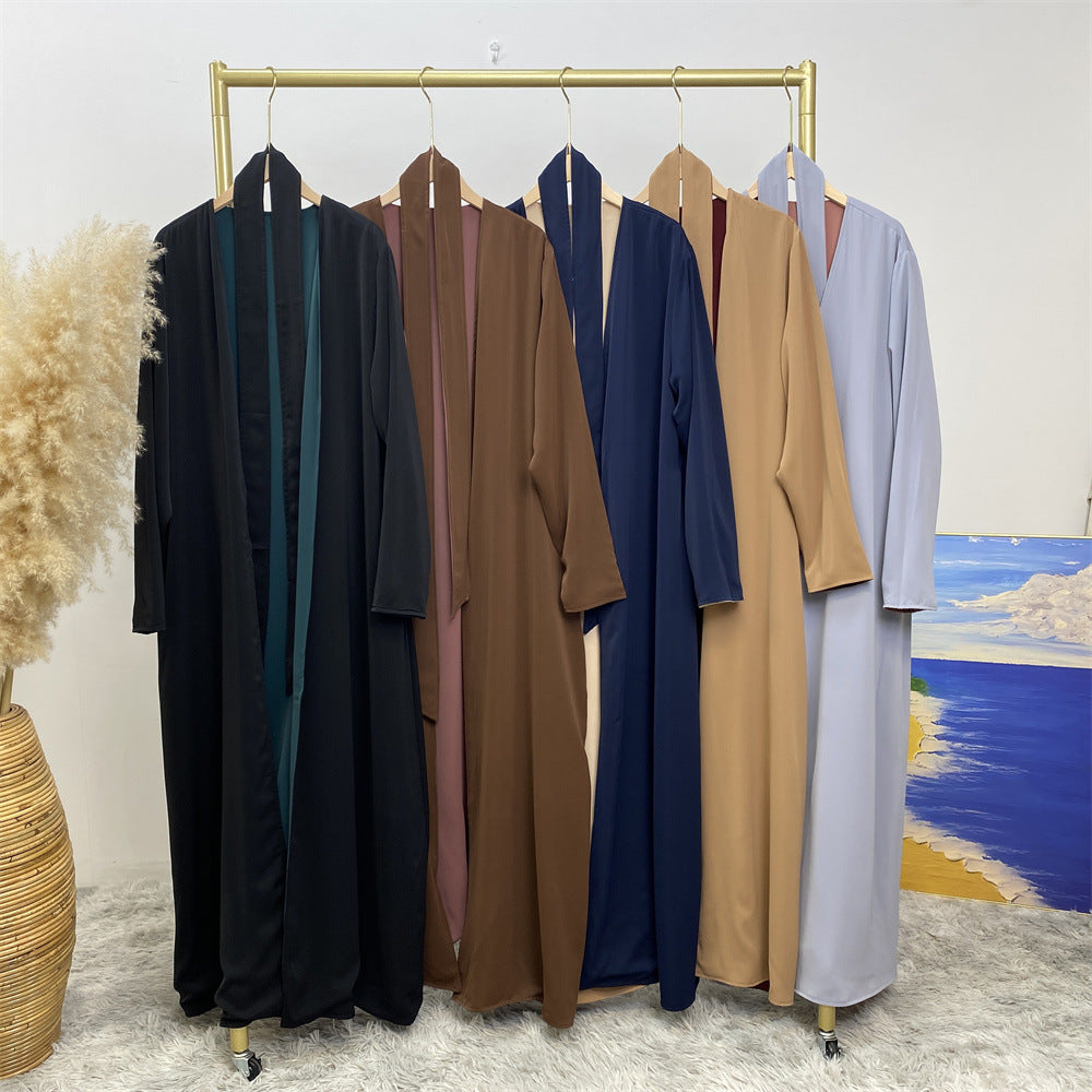 
                      
                        Reversible Color Open Abaya
                      
                    