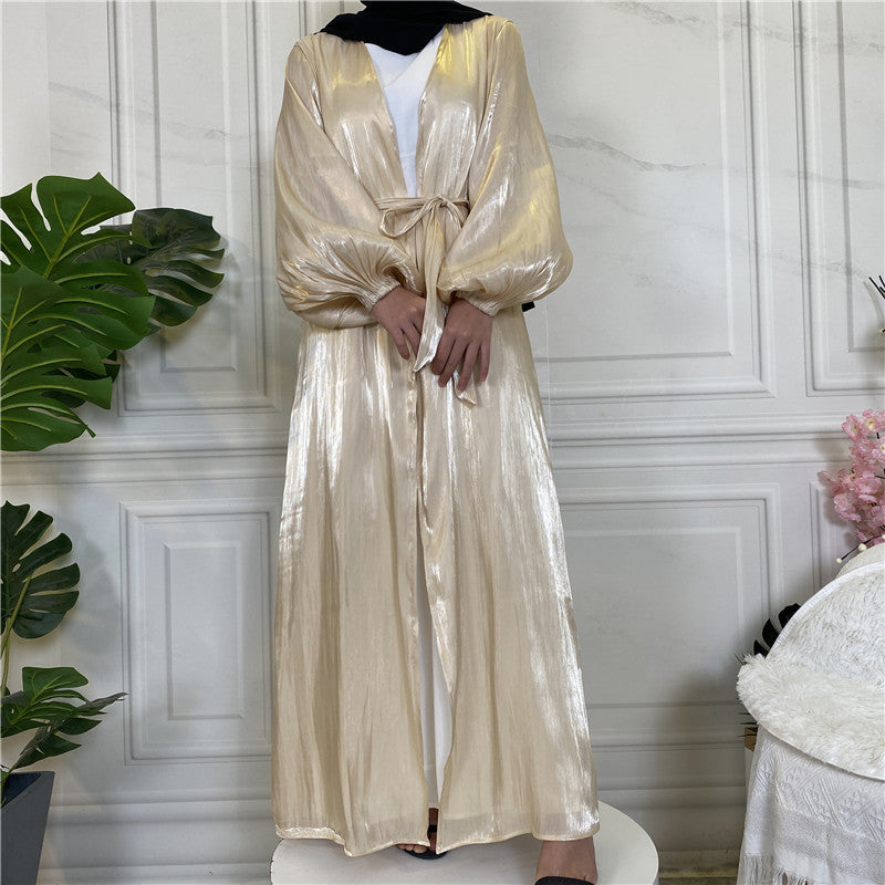 
                      
                        Shiny Silk Open Abaya
                      
                    