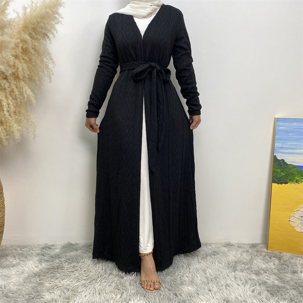 
                      
                        Sakina Knitt Open Abaya
                      
                    