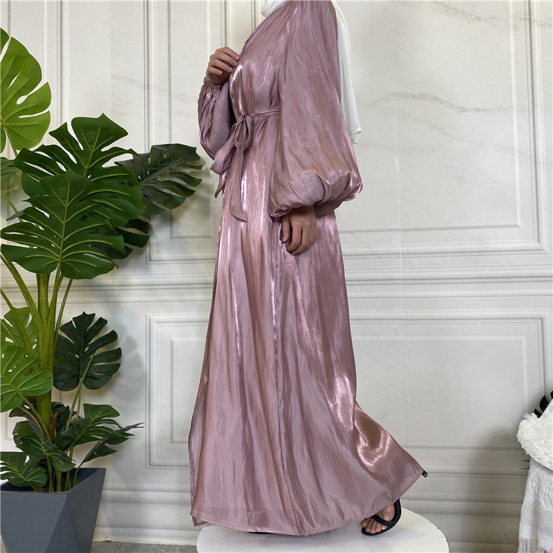 
                      
                        Shiny Silk Open Abaya
                      
                    