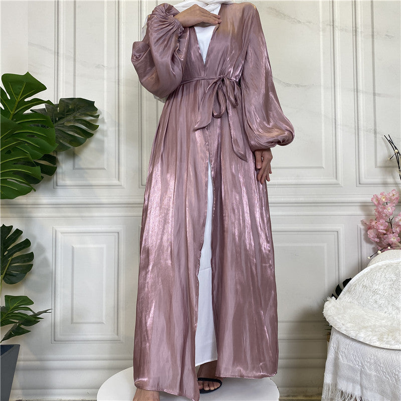 
                      
                        Shiny Silk Open Abaya
                      
                    