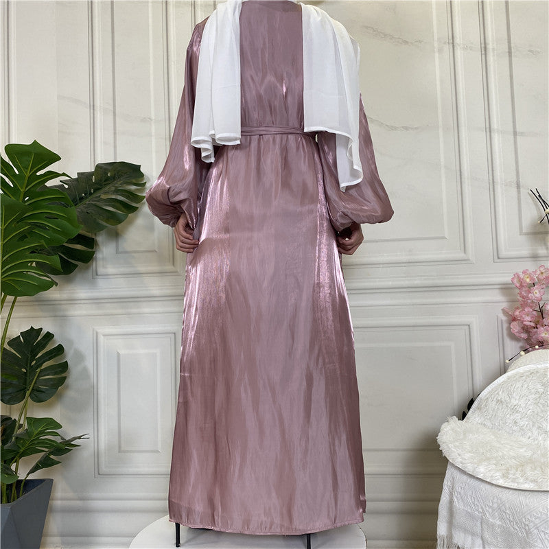 
                      
                        Shiny Silk Open Abaya
                      
                    