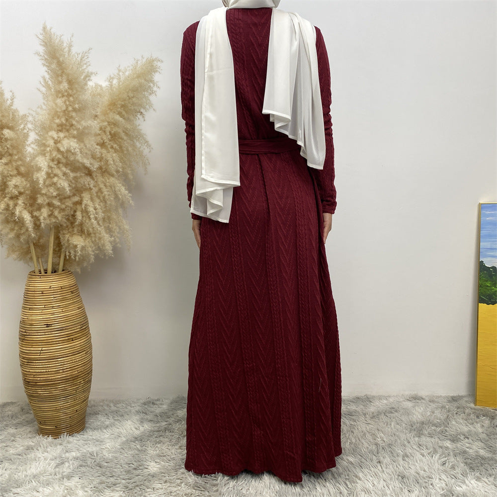 
                      
                        Sakina Knitt Open Abaya
                      
                    