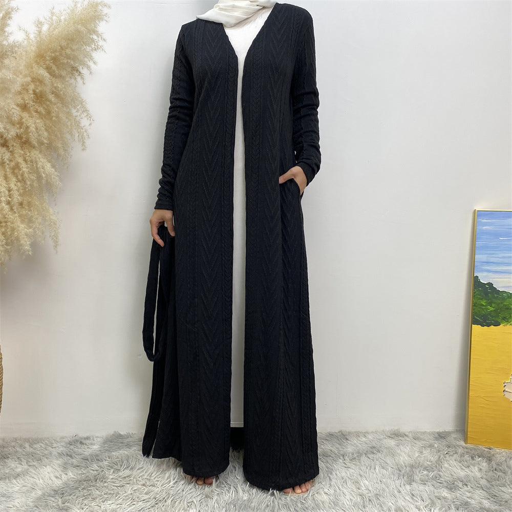 Sakina Knitt Open Abaya