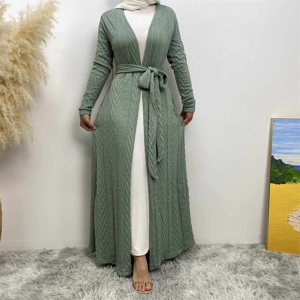 
                      
                        Sakina Knitt Open Abaya
                      
                    