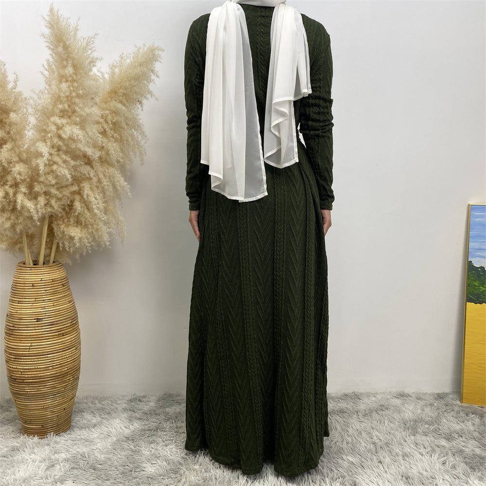 
                      
                        Sakina Knitt Open Abaya
                      
                    