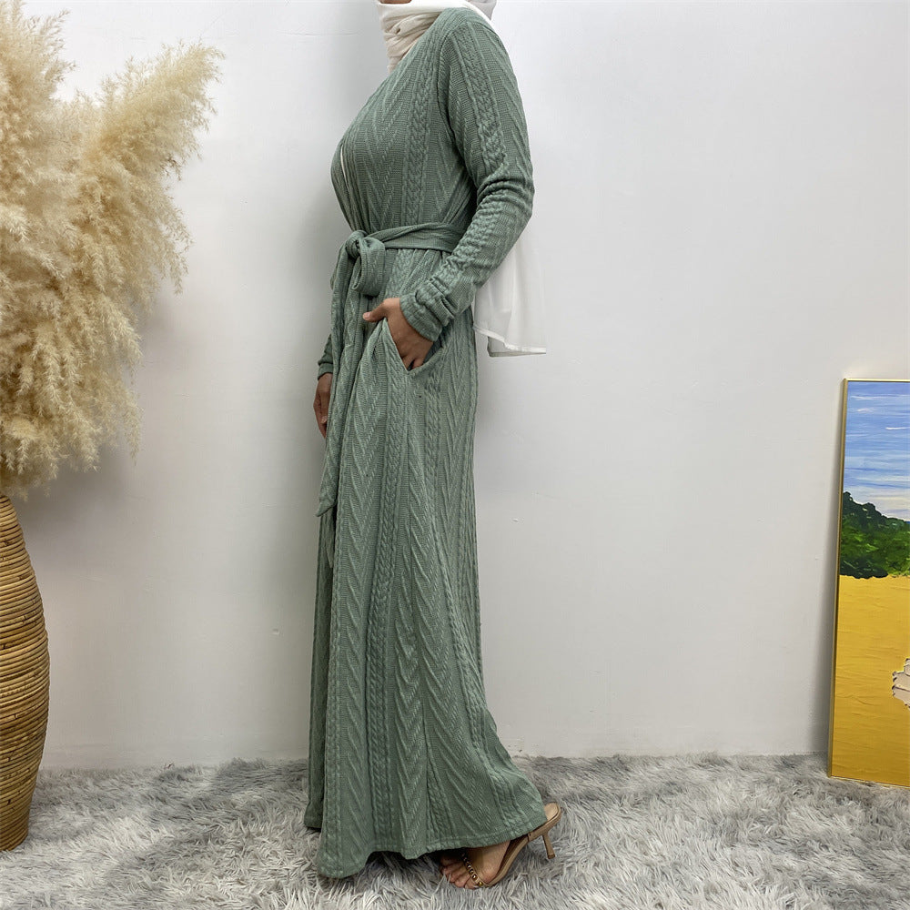 
                      
                        Sakina Knitt Open Abaya
                      
                    