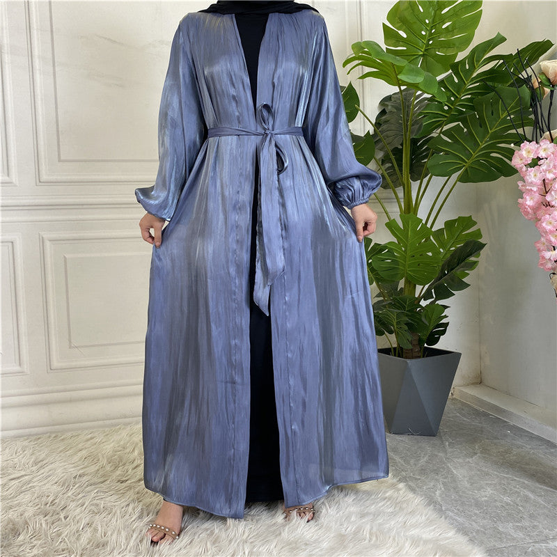 
                      
                        Shiny Silk Open Abaya
                      
                    